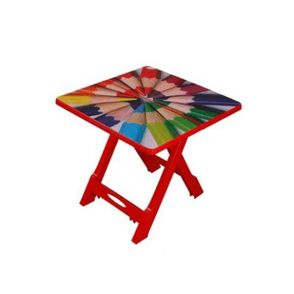 RFL Pencil Printed Baby Folding Table – Red