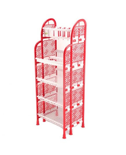 TEL 5 Step Queen Kitchen Rack – White & Red