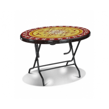 RFL Printed Oval Restaurant Table – Black