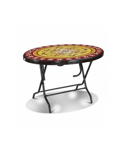 RFL Printed Oval Restaurant Table - Black