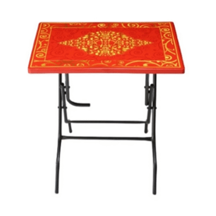 TEL Polypropylene Two Seated Printed Restaurant Table – Red