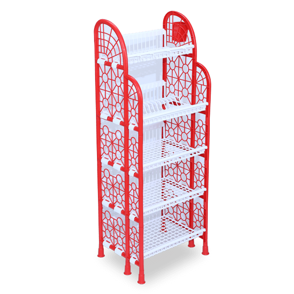 Popular Deluxe Rack 5 Step - Red & White