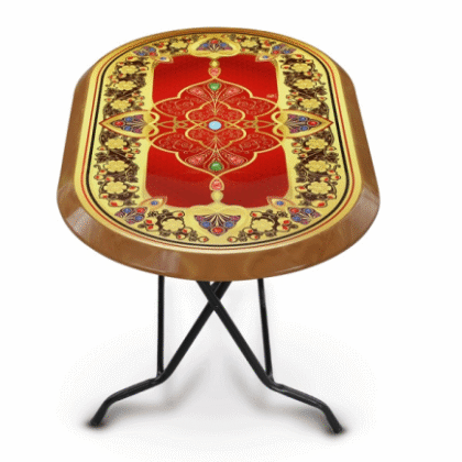 RFL Crest Printed Elegant Family Dining Table – Sandal Wood