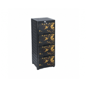RFL 4D KD Elegant Single Wardrobe – Black & Golden