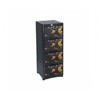 RFL 4D KD Elegant Single Wardrobe – Black & Golden