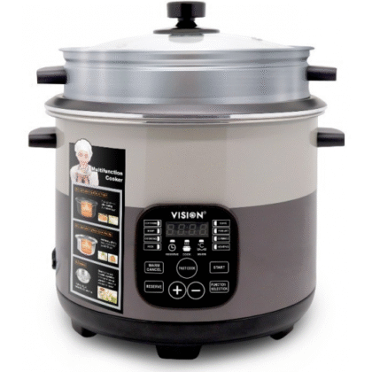 VISION 1100W MC-3.0 Liter Stainless Still Smart Rice Cooker with Thermal Safety Fuse- Double Pot