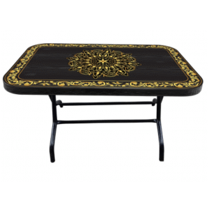 Dining Table 4 Seat Semi RTG SL Print Canvas – Black