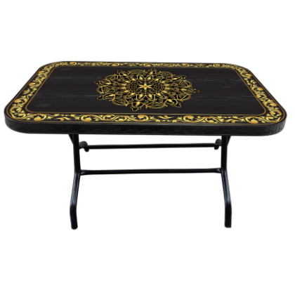 Dining Table 4 Seat Semi RTG SL Print Canvas – Black