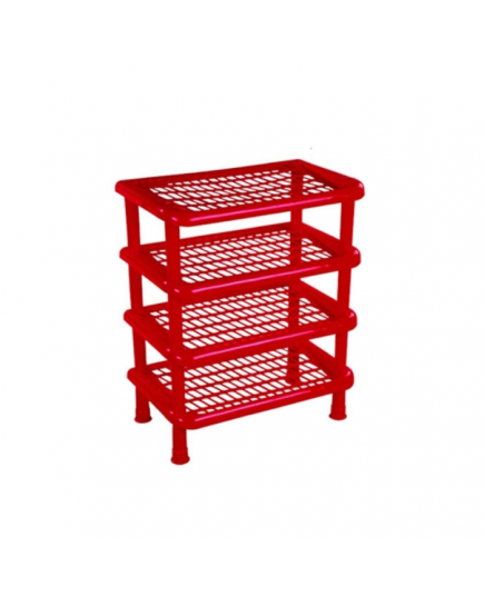 RFL Polypropylene 4 Step Shoe Rack – Red