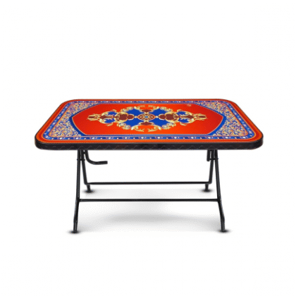 Dining Table 6 Seat Semi RTG SL Print Stone – Black