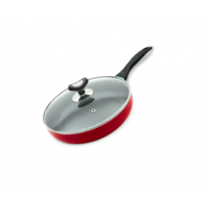 Vision Nonstick Glamour Fry Pan with Lid 24 CM – Red