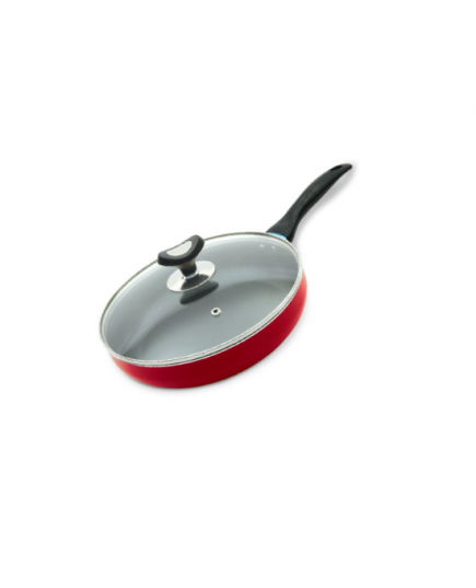 Vision Nonstick Glamour Fry Pan with Lid 24 CM – Red